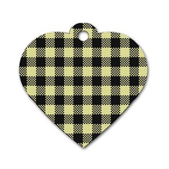 Plaid pattern Dog Tag Heart (One Side)