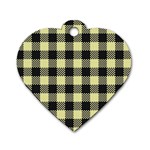 Plaid pattern Dog Tag Heart (Two Sides) Front