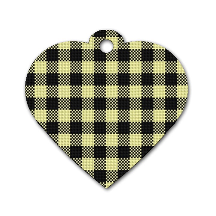 Plaid pattern Dog Tag Heart (Two Sides)