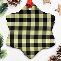 Plaid pattern Snowflake Ornament (Two Sides)