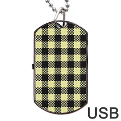 Plaid pattern Dog Tag USB Flash (Two Sides)