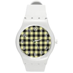 Plaid pattern Round Plastic Sport Watch (M)