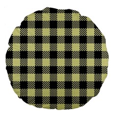 Plaid pattern Large 18  Premium Flano Round Cushions