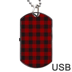 Plaid Pattern Dog Tag Usb Flash (two Sides) by ValentinaDesign