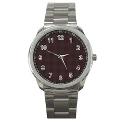 Plaid Pattern Sport Metal Watch