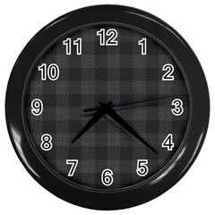 Plaid Pattern Wall Clocks (black) by ValentinaDesign