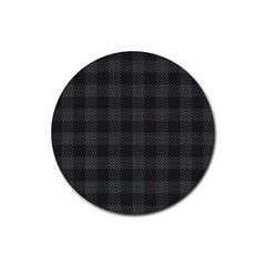 Plaid Pattern Rubber Coaster (round)  by ValentinaDesign