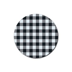 Plaid Pattern Rubber Round Coaster (4 Pack)  by ValentinaDesign