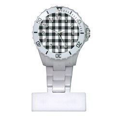 Plaid Pattern Plastic Nurses Watch by ValentinaDesign