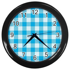 Plaid Pattern Wall Clocks (black) by ValentinaDesign