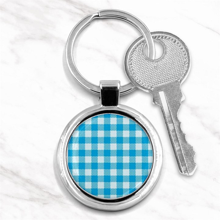 Plaid pattern Key Chains (Round) 