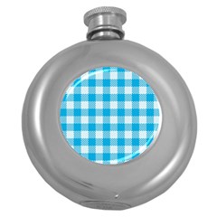 Plaid Pattern Round Hip Flask (5 Oz) by ValentinaDesign