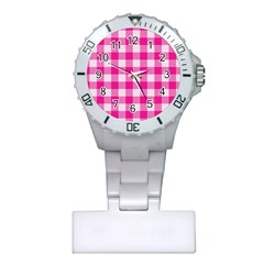 Plaid Pattern Plastic Nurses Watch by ValentinaDesign