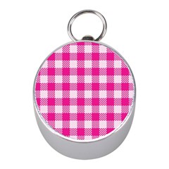 Plaid Pattern Mini Silver Compasses