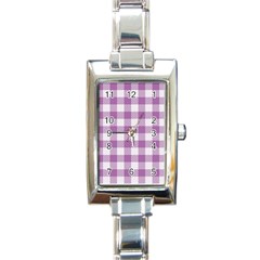 Plaid pattern Rectangle Italian Charm Watch