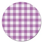 Plaid pattern Magnet 5  (Round) Front