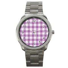 Plaid pattern Sport Metal Watch