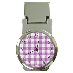 Plaid pattern Money Clip Watches