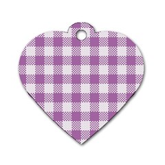 Plaid pattern Dog Tag Heart (Two Sides)