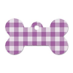 Plaid pattern Dog Tag Bone (One Side)