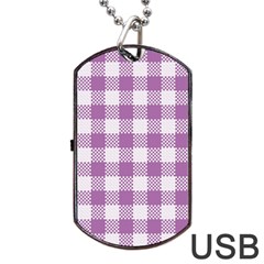 Plaid Pattern Dog Tag Usb Flash (two Sides) by ValentinaDesign