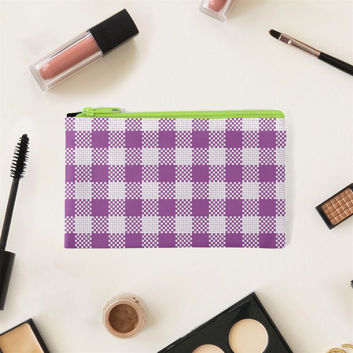 Plaid pattern Cosmetic Bag (XS)