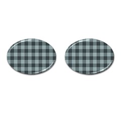 Plaid Pattern Cufflinks (oval) by ValentinaDesign