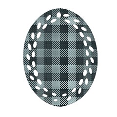 Plaid Pattern Ornament (oval Filigree) by ValentinaDesign