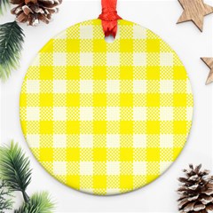 Plaid Pattern Round Ornament (two Sides) by ValentinaDesign