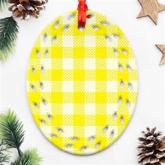 Plaid Pattern Oval Filigree Ornament (two Sides) by ValentinaDesign