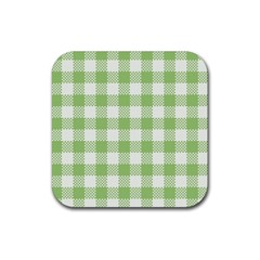 Plaid Pattern Rubber Coaster (square)  by ValentinaDesign