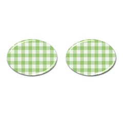 Plaid Pattern Cufflinks (oval) by ValentinaDesign