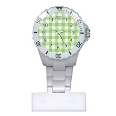 Plaid Pattern Plastic Nurses Watch by ValentinaDesign