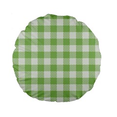 Plaid Pattern Standard 15  Premium Flano Round Cushions by ValentinaDesign