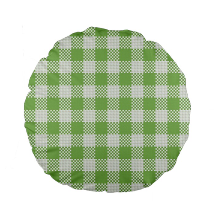 Plaid pattern Standard 15  Premium Flano Round Cushions