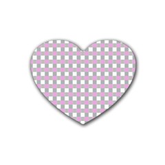 Plaid Pattern Heart Coaster (4 Pack)  by ValentinaDesign