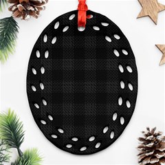 Plaid Pattern Ornament (oval Filigree) by ValentinaDesign