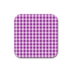 Plaid Pattern Rubber Square Coaster (4 Pack)  by ValentinaDesign