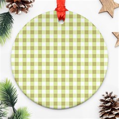 Plaid Pattern Round Ornament (two Sides) by ValentinaDesign