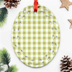 Plaid Pattern Ornament (oval Filigree) by ValentinaDesign