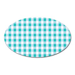 Plaid Pattern Oval Magnet by ValentinaDesign