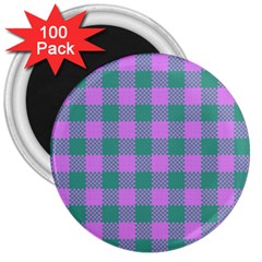 Plaid Pattern 3  Magnets (100 Pack)