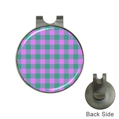 Plaid Pattern Hat Clips With Golf Markers by ValentinaDesign