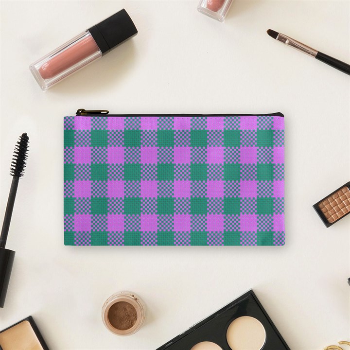 Plaid pattern Cosmetic Bag (Small) 