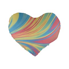 Colors Standard 16  Premium Flano Heart Shape Cushions by ValentinaDesign