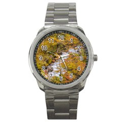 Colored Forest Landscape Scene, Patagonia   Argentina Sport Metal Watch by dflcprints