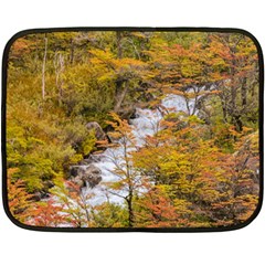 Colored Forest Landscape Scene, Patagonia   Argentina Double Sided Fleece Blanket (mini)  by dflcprints