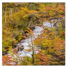 Colored Forest Landscape Scene, Patagonia   Argentina Large Satin Scarf (square) by dflcprints