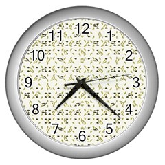 Abstract Shapes Pattern Wall Clocks (silver)  by dflcprints