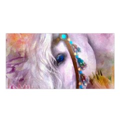 Romantic White Horse Satin Shawl by 2017